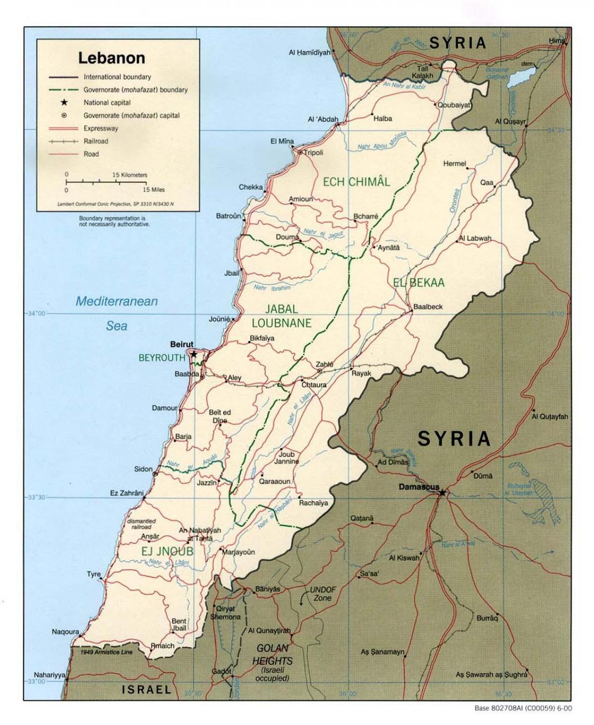 מפת לבנון