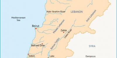 לבנון נהרות מפה